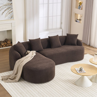 Canapé modulaire en L en éponge à compression complète avec coussins gratuits, haute densité pour une détente confortable dans le salon