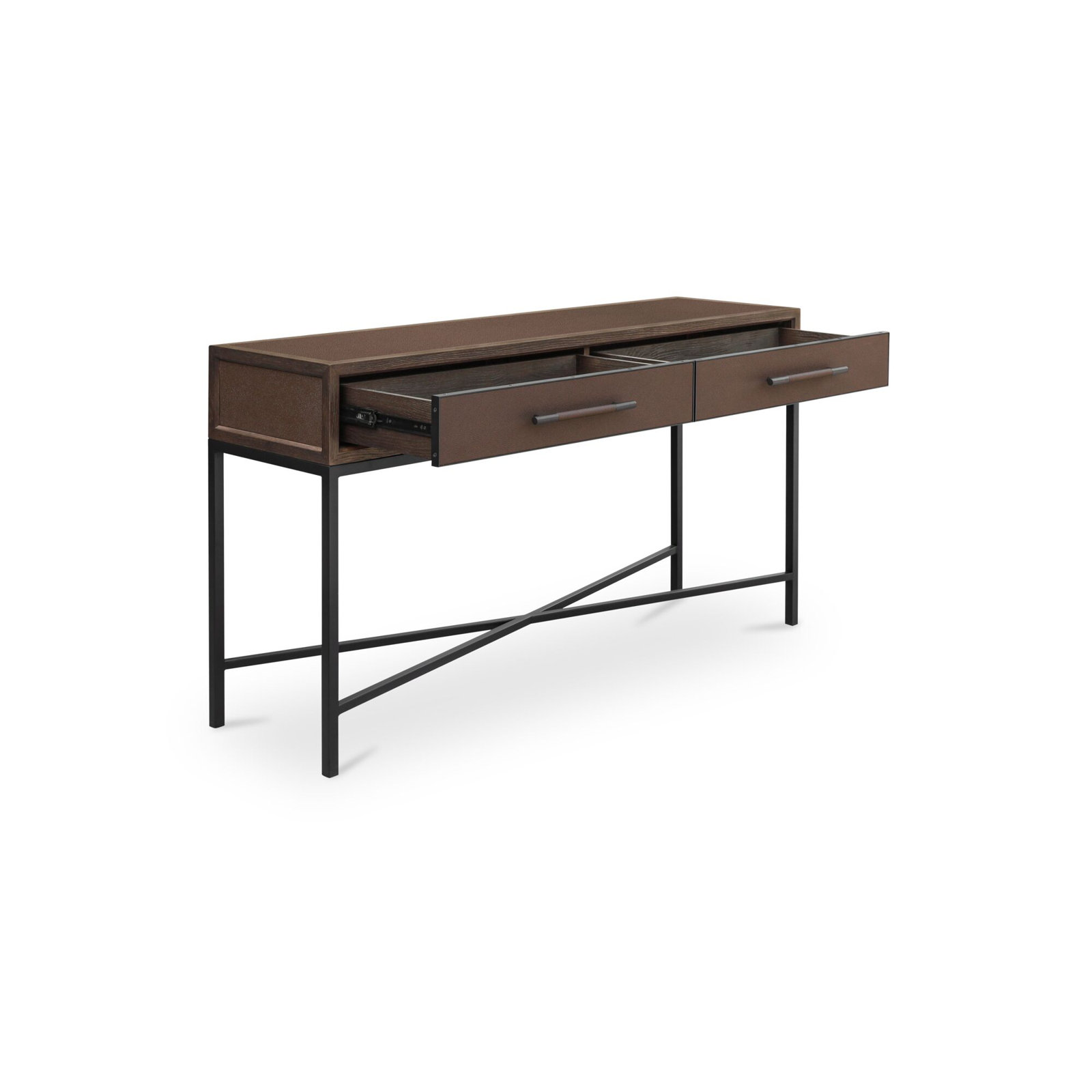 Meera 59" Console Table, Brown, Black