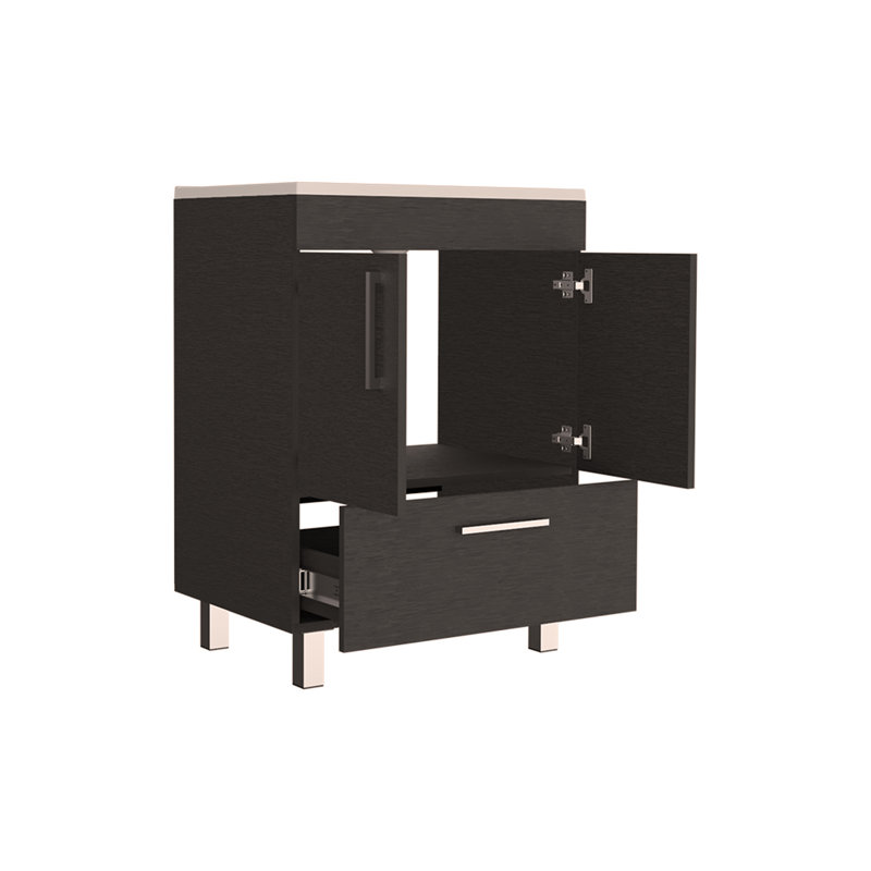 Meuble-lavabo simple Mayorca, salle de bain, Noir, noir, noir, noir