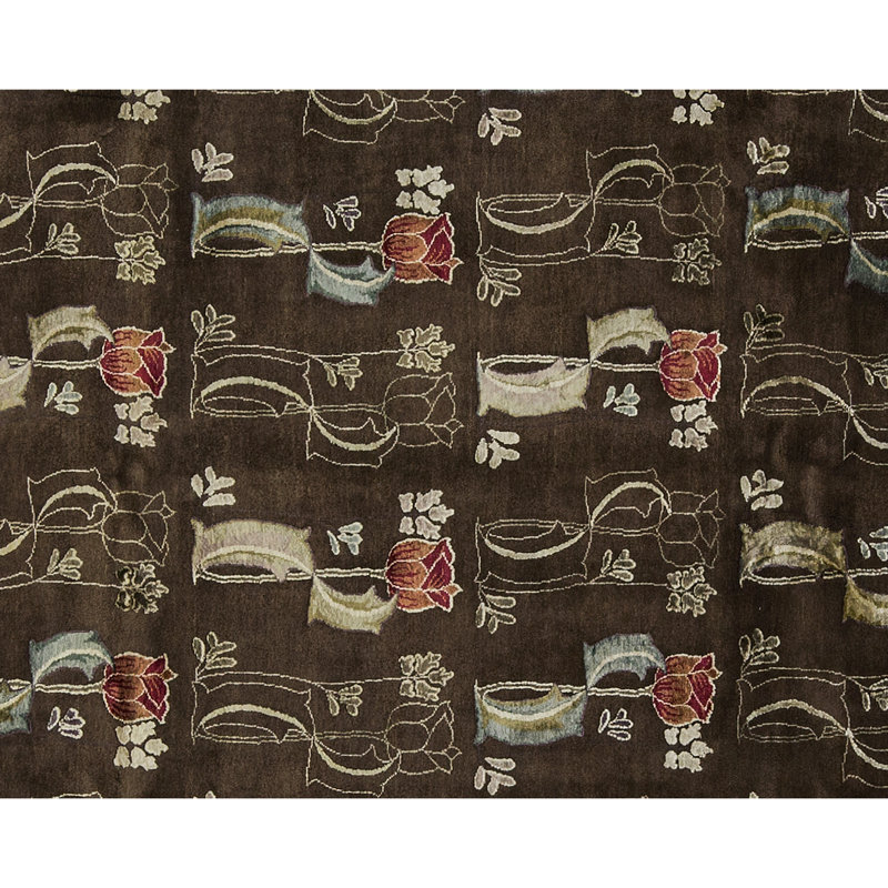 Tapis brun de haute qualité noué à la main
