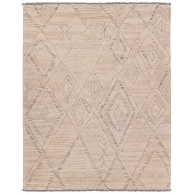 Yahira Select Anisah Handmade Trellis White/Grey Area Rug