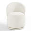 Chaise rembourrée d'appoint en chenille beige-111969058