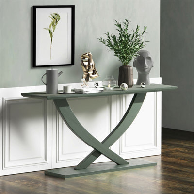  Console en bois d'acacia vert mousse espagnol
