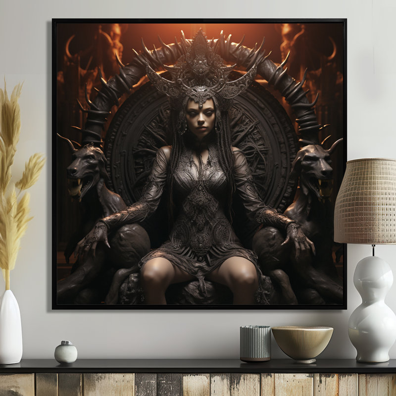 Beauté sereine sacrée contemplation - méditation, art mural, Cadre flottant noir, H 16 po x l 16 po