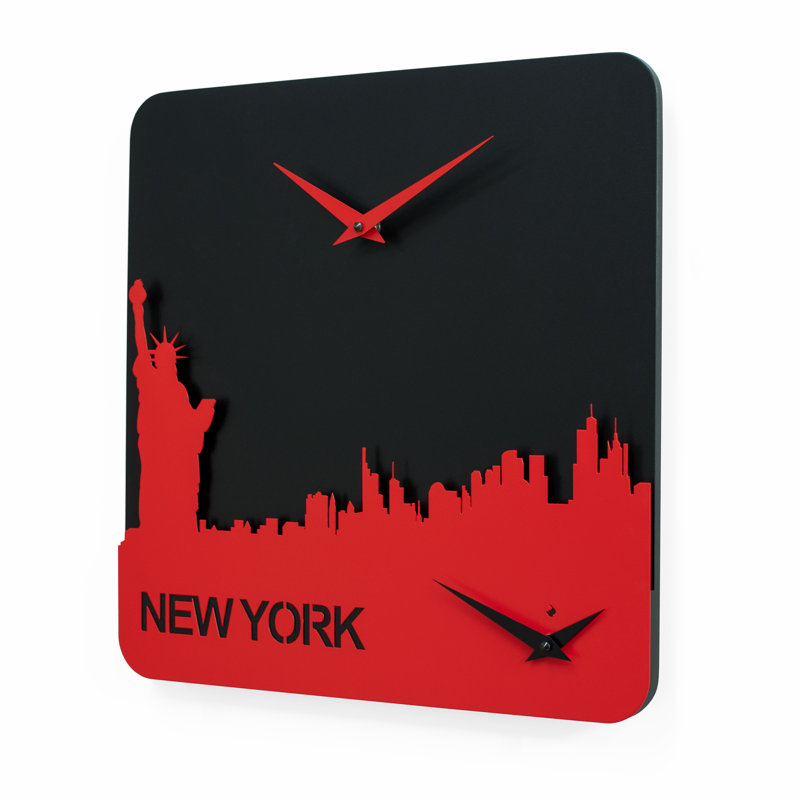Saldana Wood Wall Clock, Red