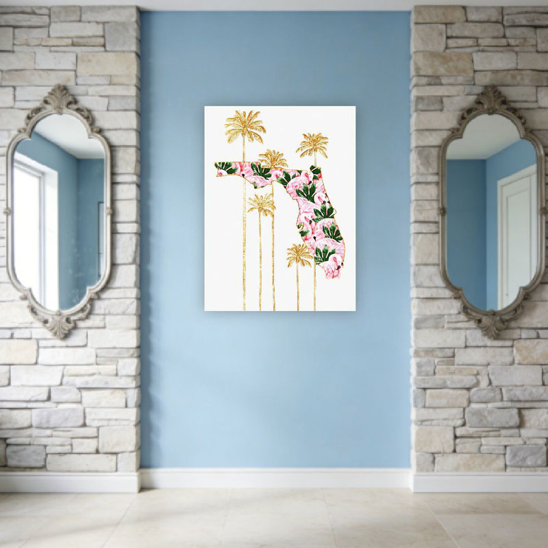 «Florida State Flamingo», art mural non encadré, L 36 po x l 24 po