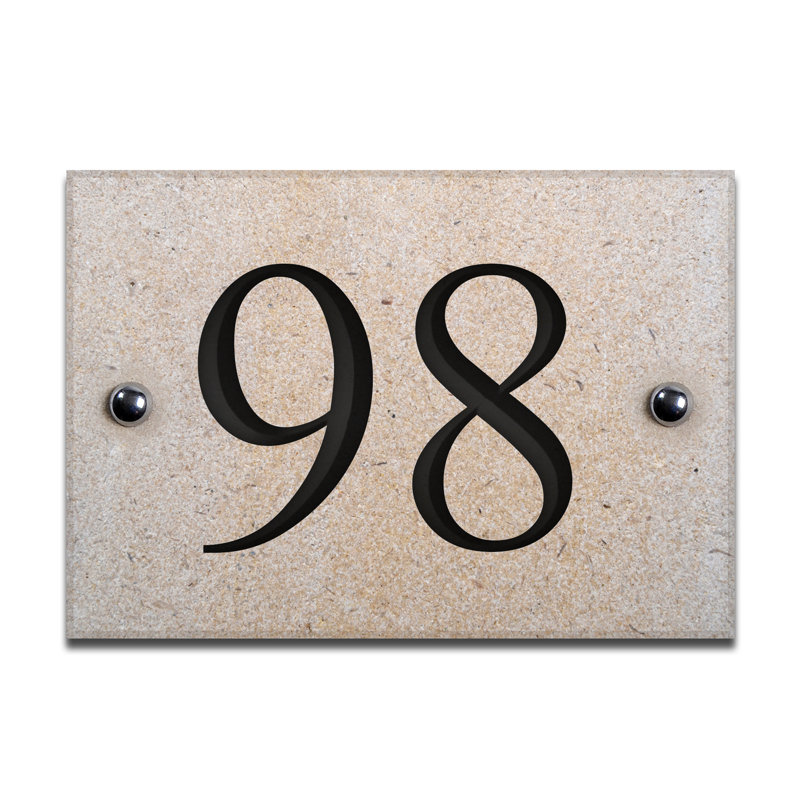 Chebanse 10cm H Stone House Number, 98, White