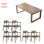 Nordic rectangular all-solid wood dining table set 6 - Person Solid Wood Top Double Pedestal Base Dining Set