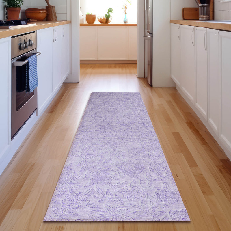 Premium Machine Washable Prisco Lilac Rug, Runner 2'3" x 7'6"
