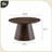 Classic Walnut Wood Grain Circular Coffee Table with Adjustable Feet and Anti-Slip Design for Living Room or Bedroom Decor-1684961411