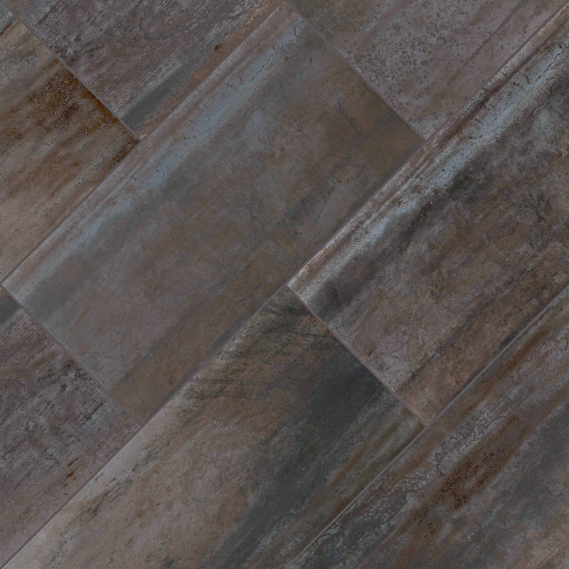 Vante 12 in. x 24 in. Matte Porcelain Metallic Look Floor and Wall Tile, Forge