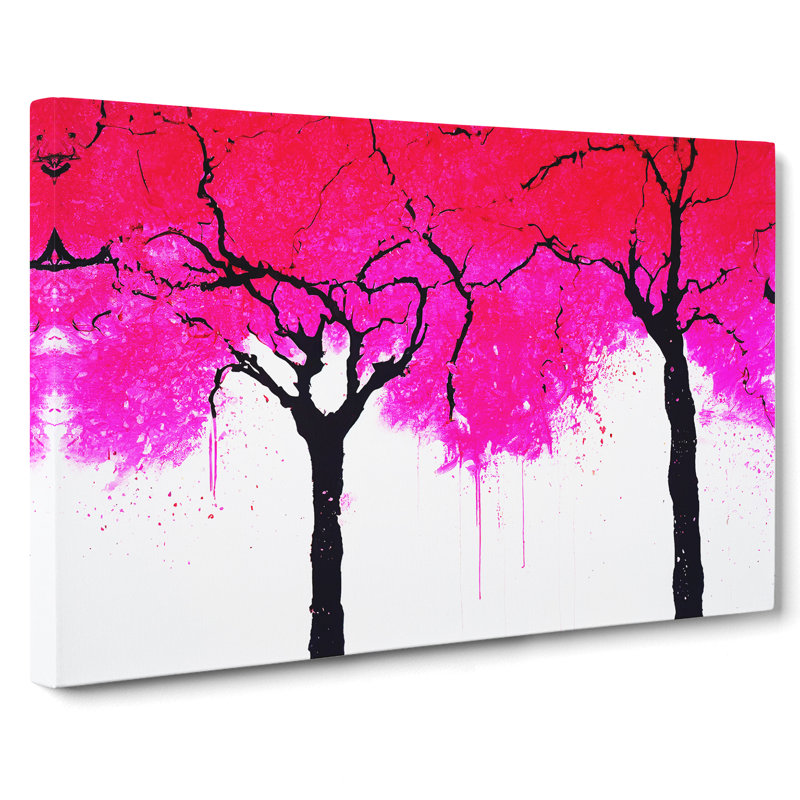 Cherry Blossom Tree Drips - Wrapped Canvas, 35cm H x 50cm W x 3cm D