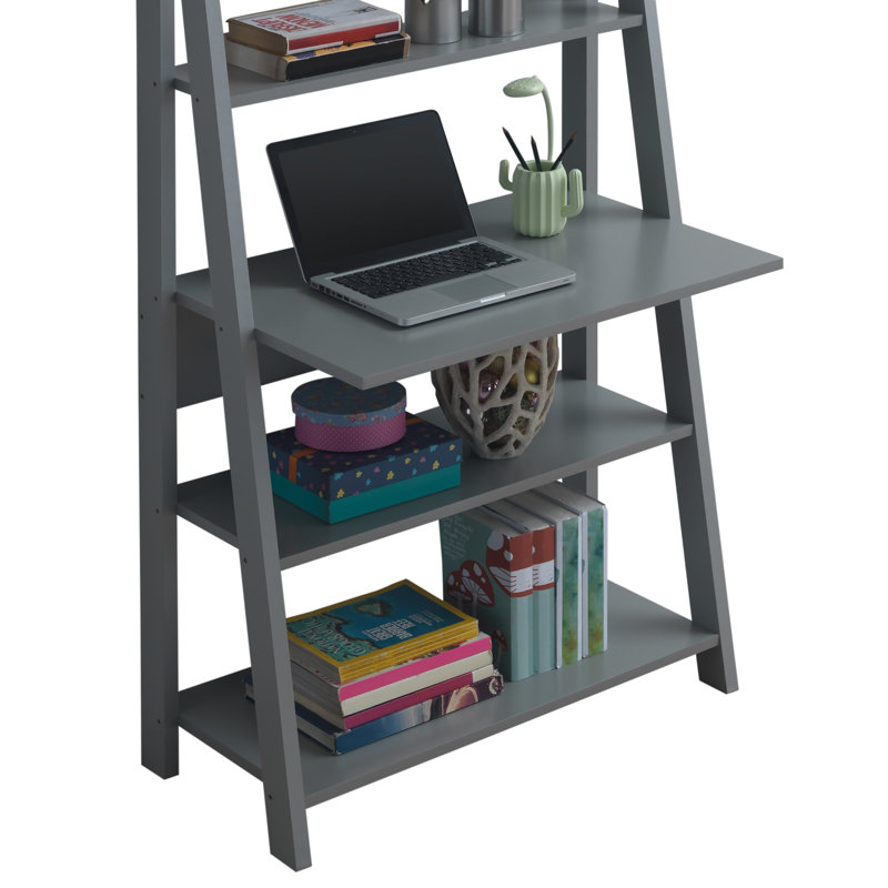 TIVA LADDER BOOKCASE, Dark Grey, 84.2 cm x 17.5.4 cm x 36.7 cm