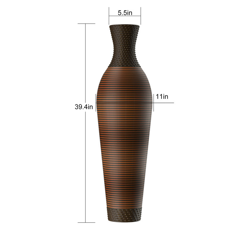 vases de sol design debout avec élégantes finitions bicolores brun foncé
