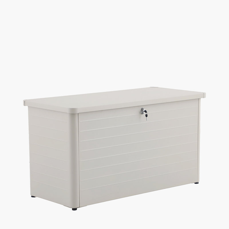 Chalandra Galvanised Steel Lockable Deck Box with Wheels, Beige