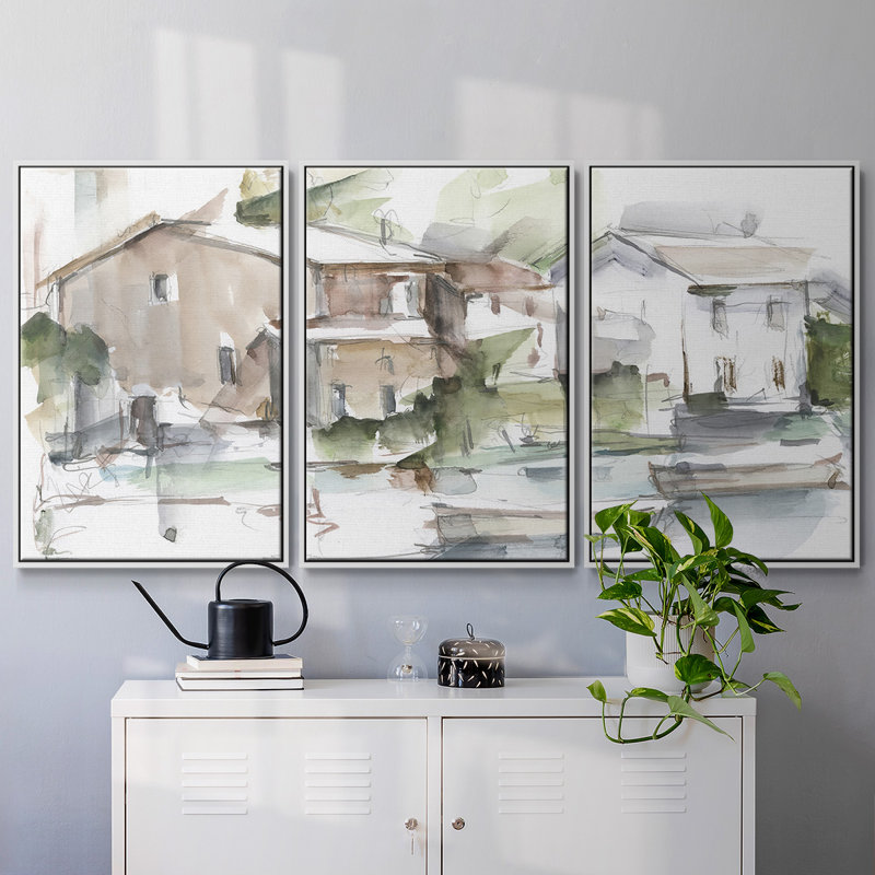 Serene Lakefront I 3 pièces, H 40 po x l 78 po x P 2 po, Blanc