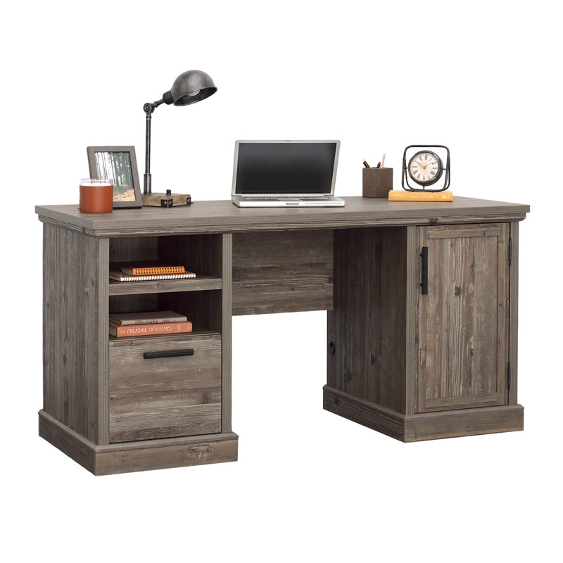 Bureau d'ordinateur, finition brune