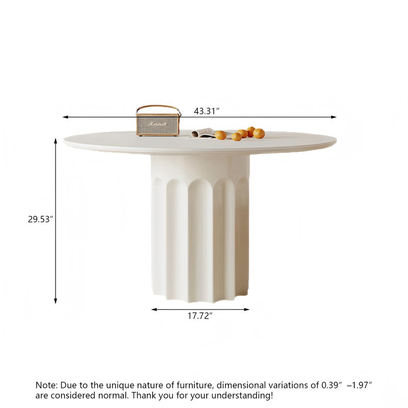 Table de salle à manger Sintered Stone, H 29,53 po x L 43,31 po x l 43,31 po
