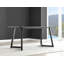 White Marble Effect Melamine Dining Table Black Legs & 6 Luxury Faux Leather Chairs Modern Design-87462817