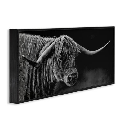 Highland Longhorn Portrait, estampe numérique, design par Patricia Reynolds
