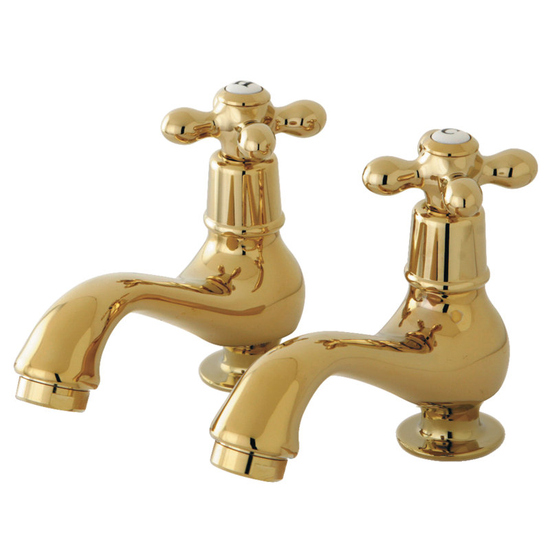 Robinet de lavabo à deux poignées Kingston, Laiton poli