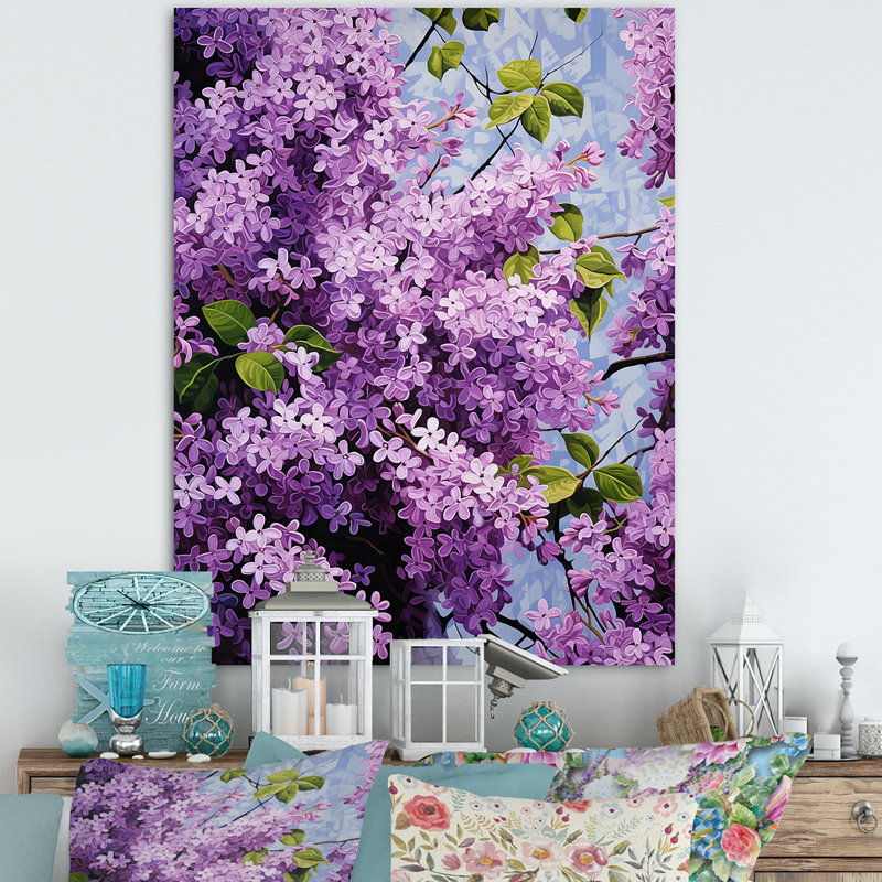 Lilas, minimalisme, rêve sur toile, H 44 po x l 34 po x P 1,5 po, Toile tendue