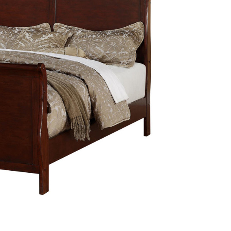 Dubin Low Profile Sleigh Standard Bed,bed frame,platform bed Clearance between Floor & Rail: 10", Full, Cherry