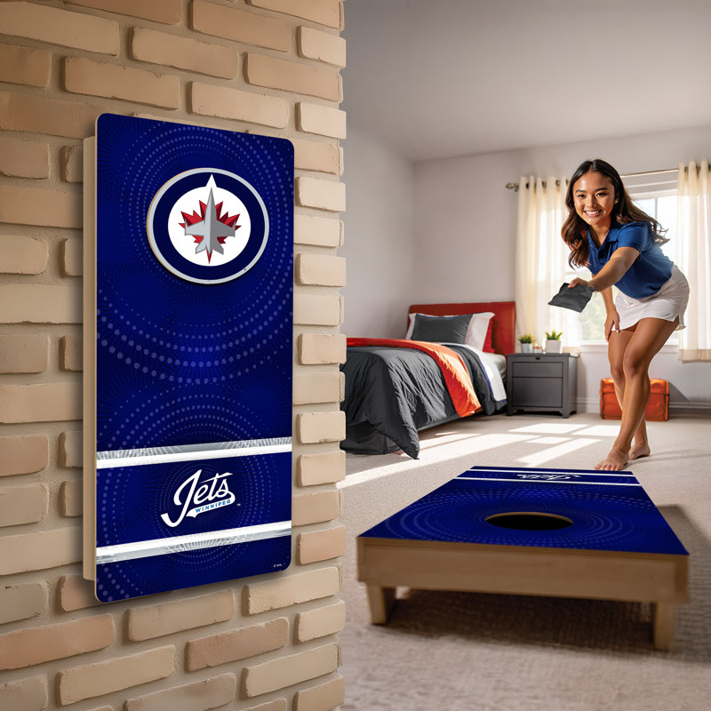Mini cornhole mural Jets
