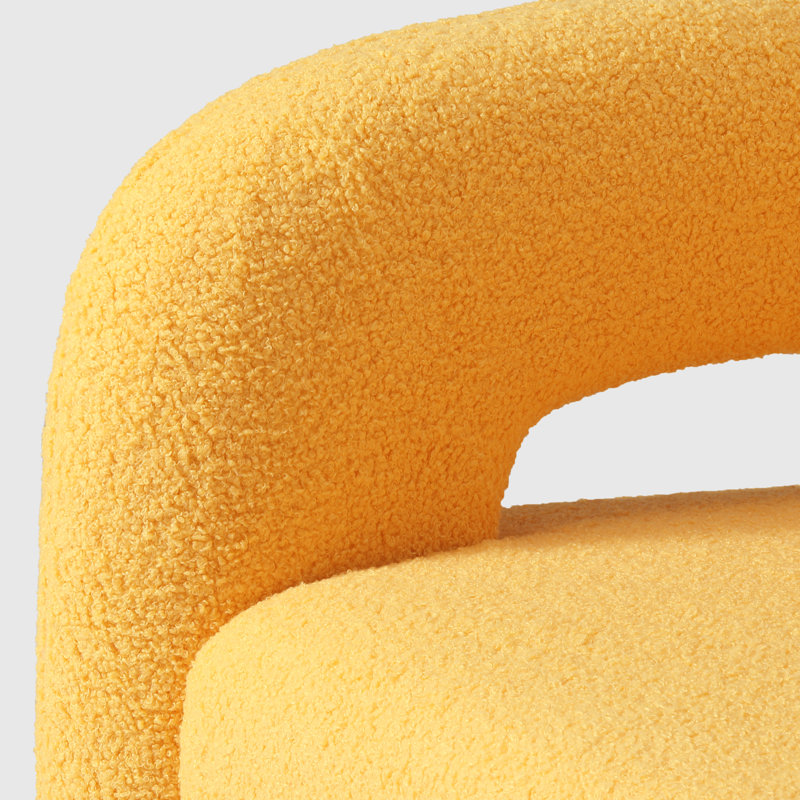 Bayville 29" Wide Sherpa Swivel Chair, Sunset Gold Polyester