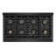 ZLINE Autograph 48 in. Paramount DuoPro Gas Range in Black Steel with Polished Gold Helix Handles-1781993078