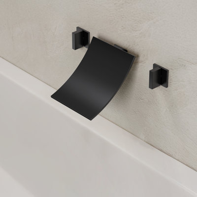 2 Handle Wall Mount Waterfall Bathroom Roman Tub Faucet