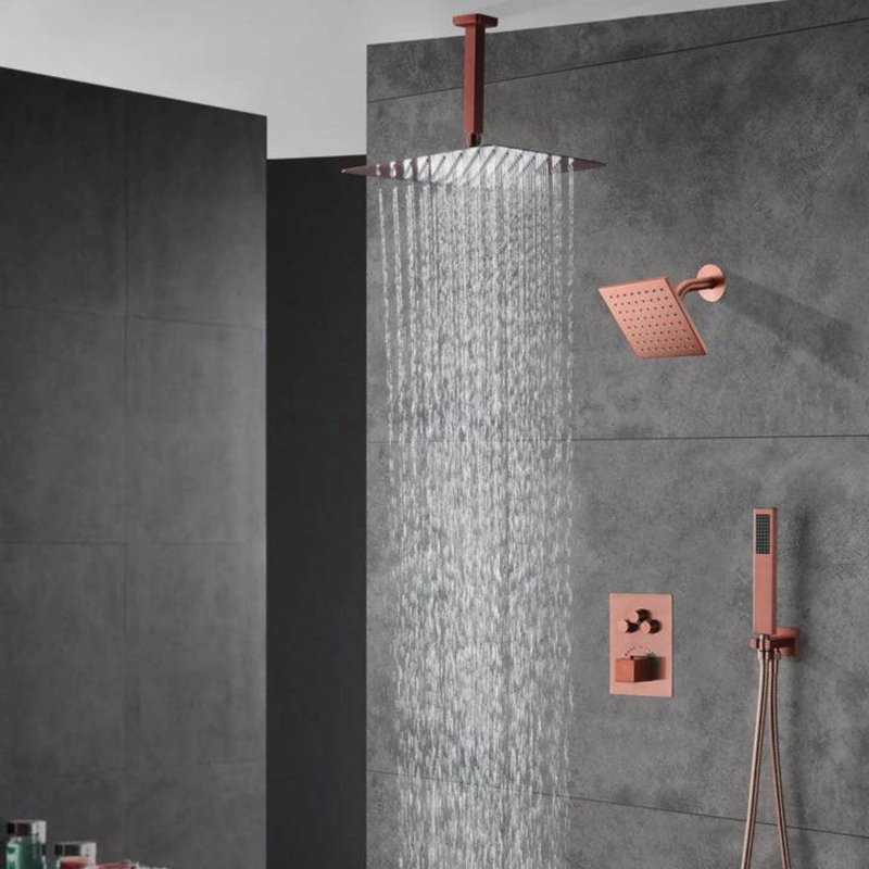 Robinet de douche avec valve brute et TempAssure, Or rose