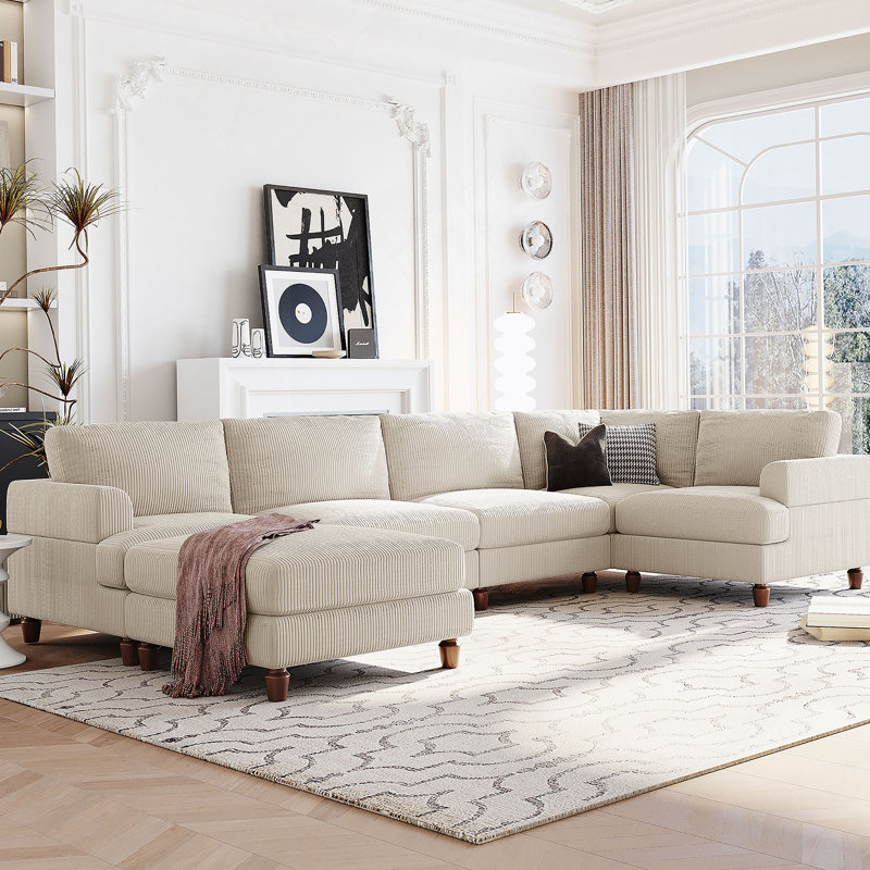 Modular Sectional Sofa with Ottoman L Shaped Corner Sectional for Living Room