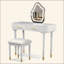 Ensemble de coiffeuse moderne 40 "avec miroir à écran tactile lumineux, coiffeuse et tabouret rembourré avec 2 grands tiroirs