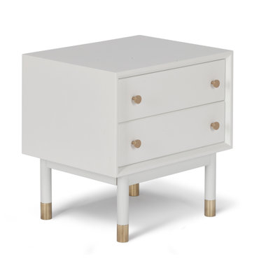 Keddington Solid Wood 4 Legs 2 - Drawer End Table with Storage by Everly Quinn
