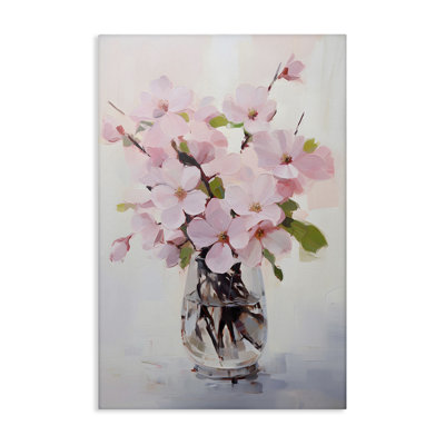 Art mural sur toile Rosy Flower Vase par Petals Prints Design
