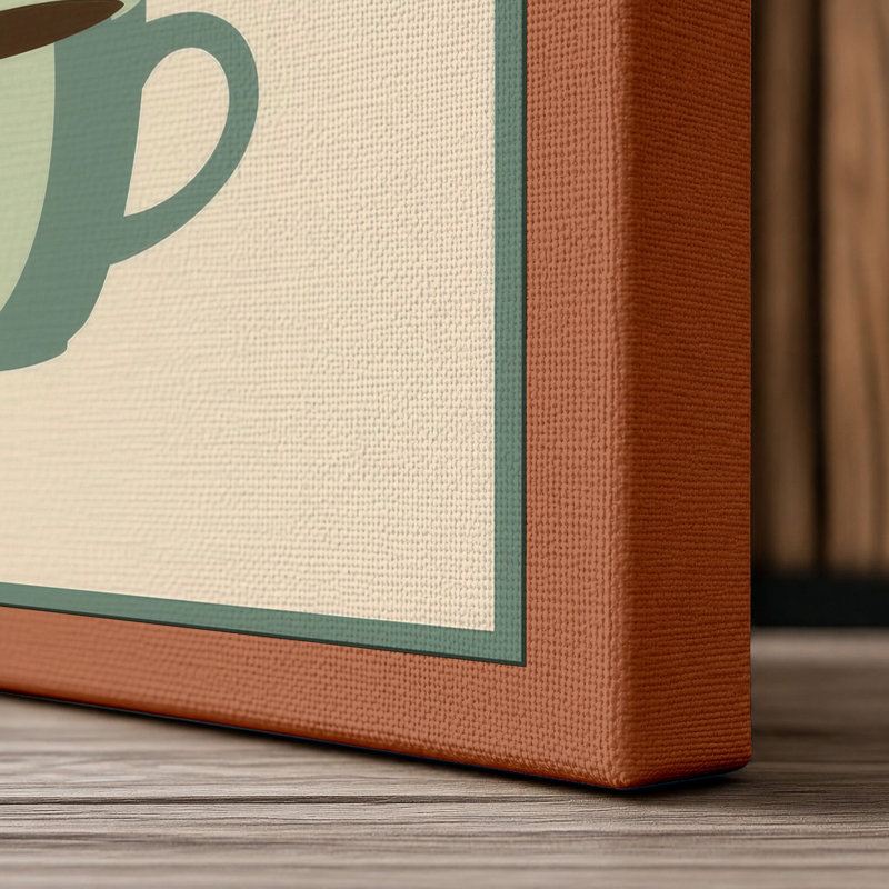 Potted Plant Study Botanical - Wrapped Canvas, 18x12 - 45.7 x 30.5 cm, Terracotta Border
