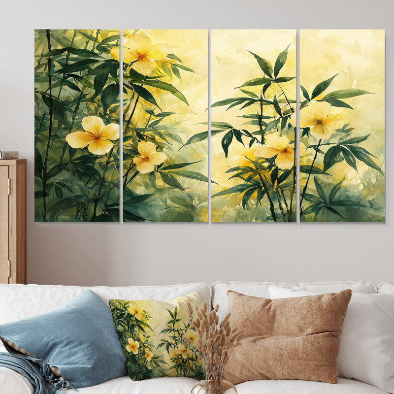 Millersport - Hibiscus Wall Art - décoration murale traditionnelle, H 28 po x l 48 po, 4