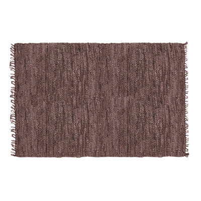 Rodeo Collection 95% Leather / 5% Cotton Reversible Area Rug