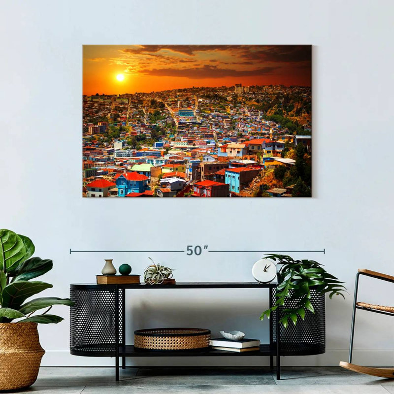 Sireci Valparaiso Chile Skyline, 30" H x 45" W