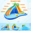 Glissade d'eau gonflable intérieure et extérieure 13,1 pi x 11,4 pi Adam