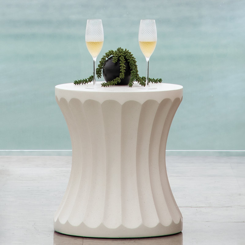 Gannet Cast Stone Side Table, Natural