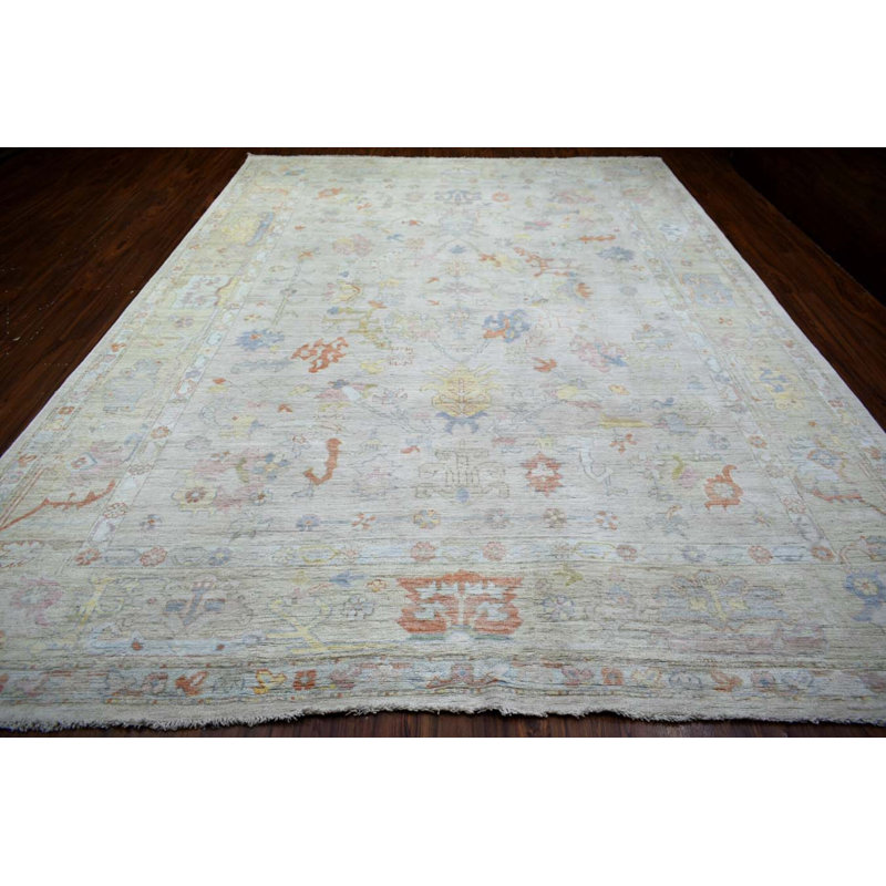 Oushak Collection, Transitional One-of-a-Kind Rectangle 9'7" X 13'8" Hand Knotted Area Rug