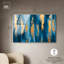 Art mural bleu foncé texturé bleu foncé avec Golden Touch II par Art Remedy, prêt à être accroché-1271907348