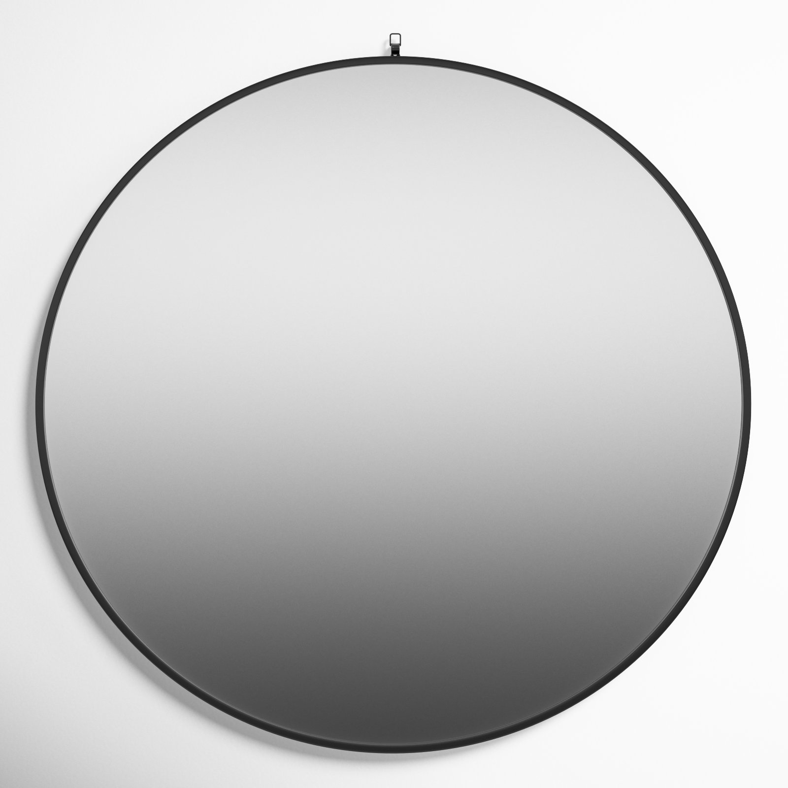 Cassie Metal/Manufactured Wood Round Wall Mirror, Black, 45" x 45"