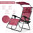 Outdoor Folding Recliner Lounge Chair with Shade Canopy And Cup Holder-1873430496