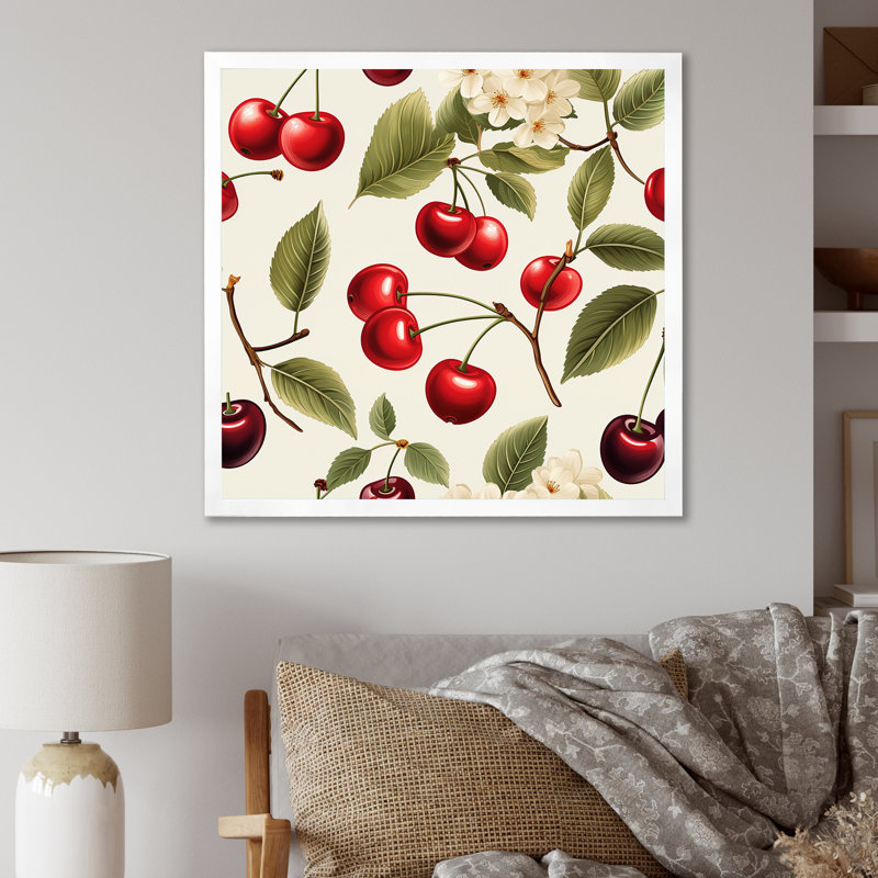 Simple, motif de fleurs de cerisier I - art mural cerise, Toile tendue, H 36 po x l 36 po x P 1,5 po
