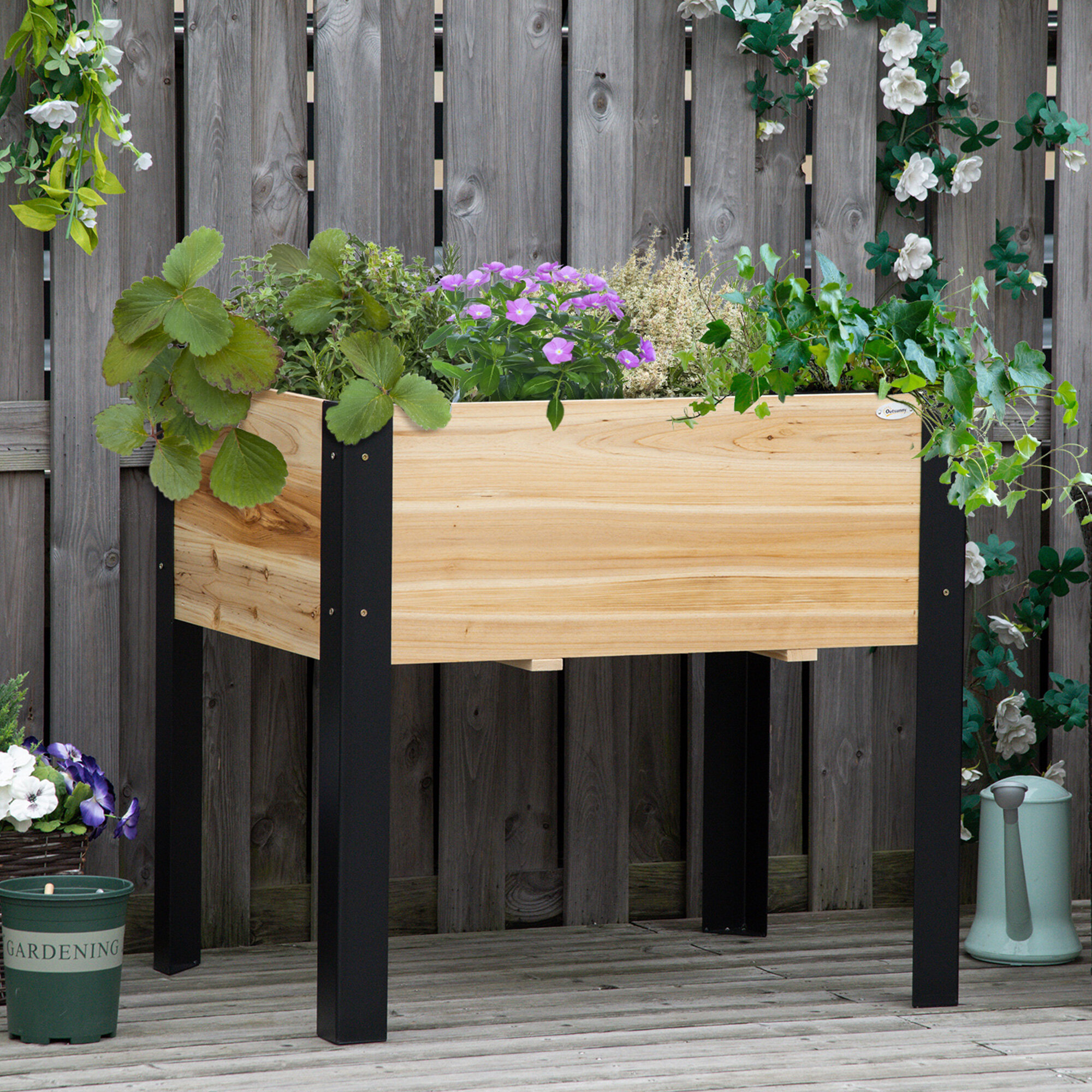 Outsunny Wood Raised Garden Bed | Wayfair