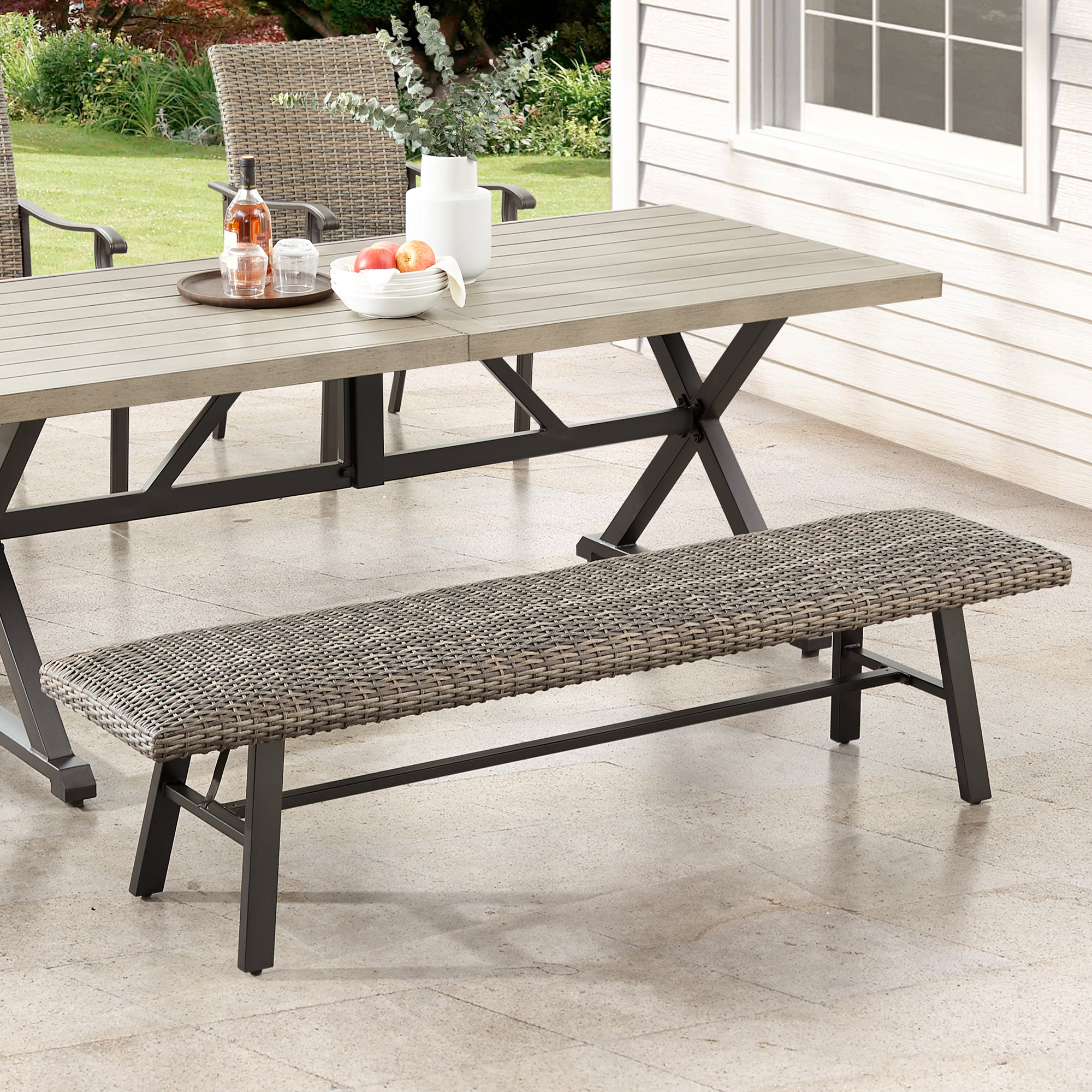 Powder Coated Steel Outdoor Bench