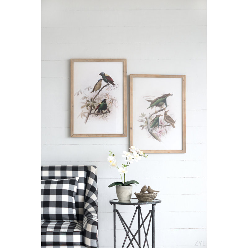 S/2 Bird Framed Print, 19.5X27.5"